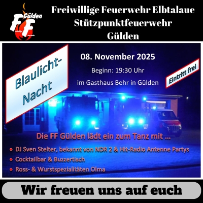 Ankündigung Blaulichtnacht 2025